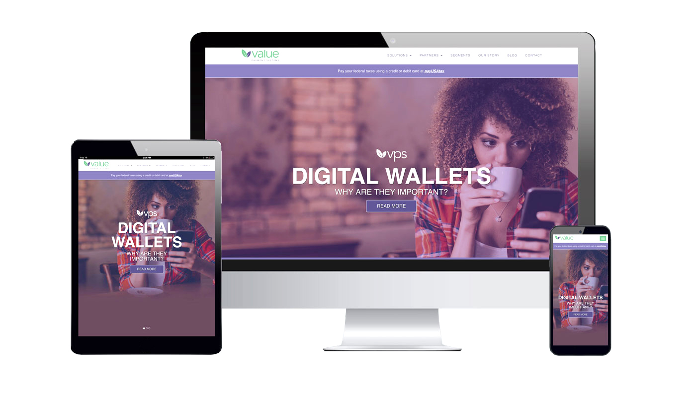 The VPS Corporate website project shown on different sized devices.